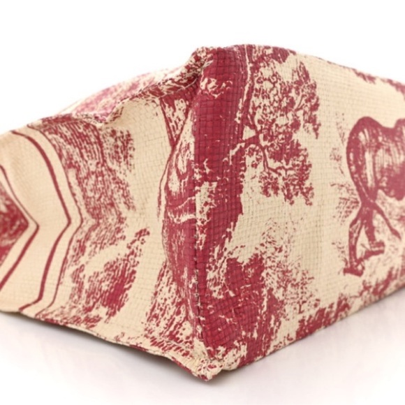 Christian Dior Red and Cream Canvas Tote Bag. New in the package. - Picture 7 of 8